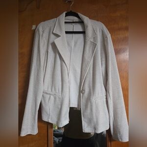 Maurices Striped Cream Blazer
